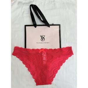 NWT Victoria’s Secret Vintage Dream Angels Satin Sheer Cheekini Panty Red XS
